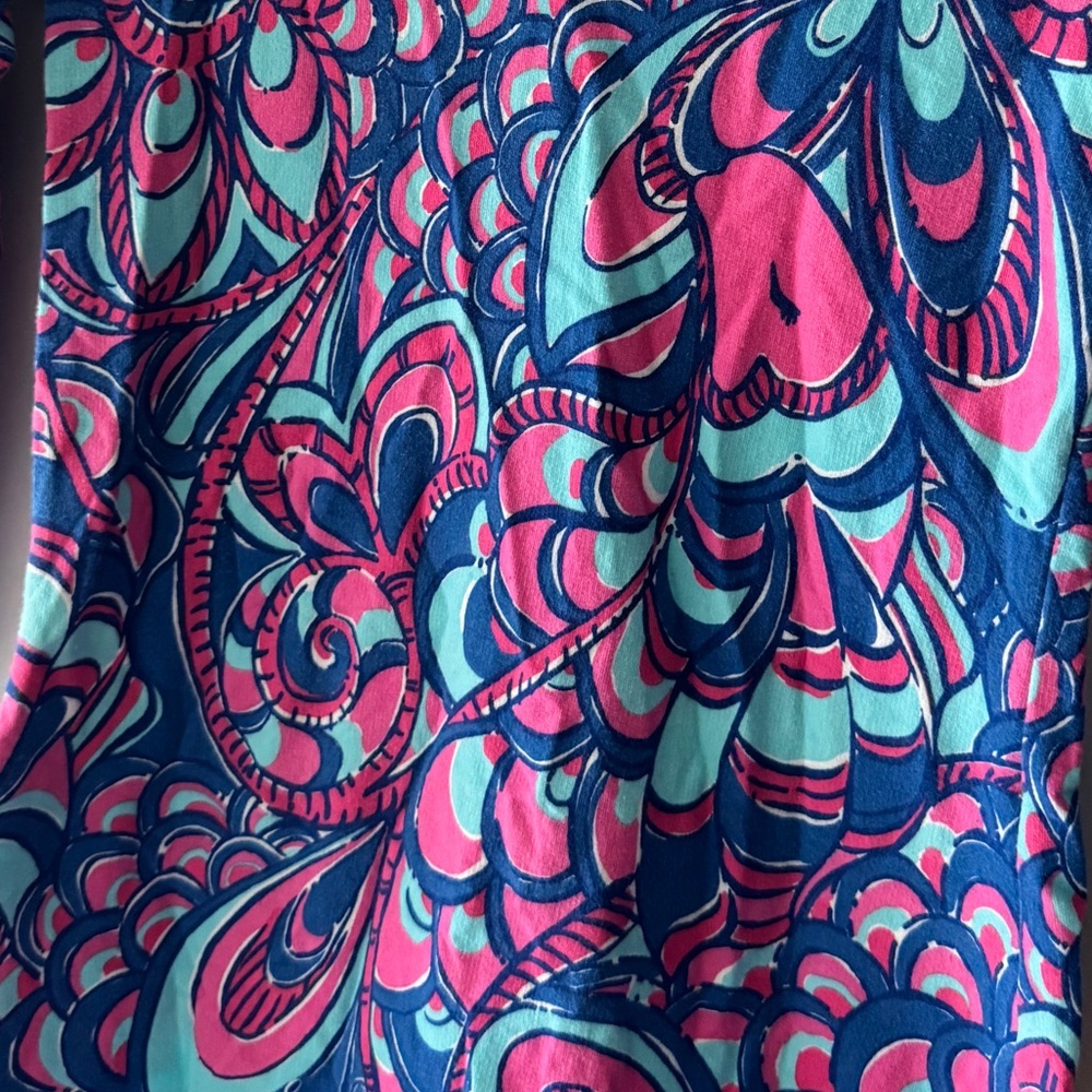 Lilly Pulitzer Stunning Clark V- Neck French Terry Reel Me In Brewster Dress - Picture 6 of 7